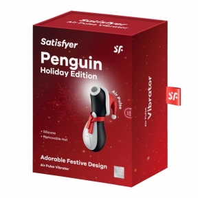Вакуумний кліторальний стимулятор Satisfyer Penguin Holiday Edition, в шапочці та шарфі 5