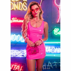 Вінілова міні-сукня Leg Avenue Pink vinyl mini dress, рожева 2