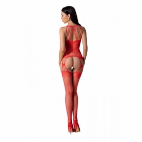 Бодістокінг з безліччю бретелей Passion BS095 One Size, red, імітація пояса і панчохи, з доступом 1
