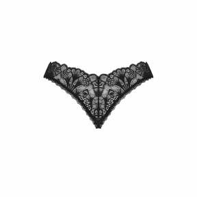 Кружевные стринги Obsessive Donna Dream crotchless thong, черные, открытый доступ 2