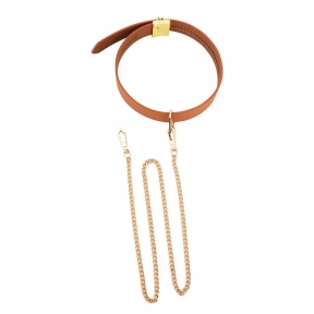 Повідець LOCKINK Tied Collar with Leash Set, коричневий 3