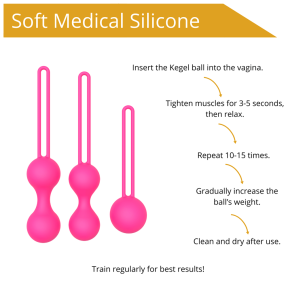 Вагинальные шарики Erospace Sweet Play Kegel Balls Set A12, розовые 2