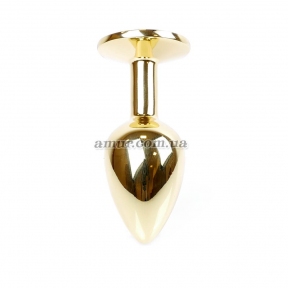Анальная пробка «Jewellery Gold» с прозрачным кристалом 4