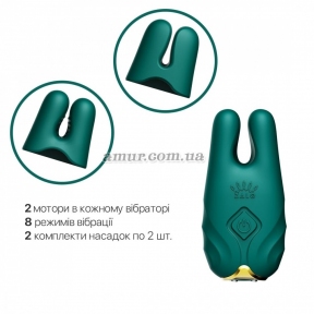 Смартвибратор для груди Zalo - Nave Turquoise Green, пульт ДУ, работа через приложение 3