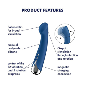Вибратор с ротацией Satisfyer Spinning G-Spot 1, синий 5