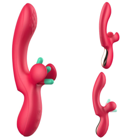 Стимулятор G-точки Erospace Sweet Play G-Spot & Clitoral Flapping A16, малиновый 2