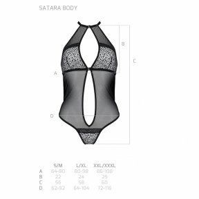Сітчасте боді з мереживом на грудях Passion Satara Body, червоне 4