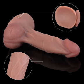 Фаллоимитатор с мошонкой Erospace Natural Play Silicone Dildo D4, 21 см 3