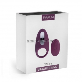 Эрекционное кольцо с вибрацией и пультом ДУ Svakom Winni, фиолетовое 5
