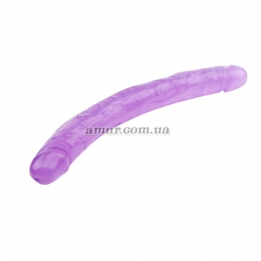 Фіолетовий двосторонній гелевий фалоімітатор «Hi Rubber 12.8 Inch Dildo» 3