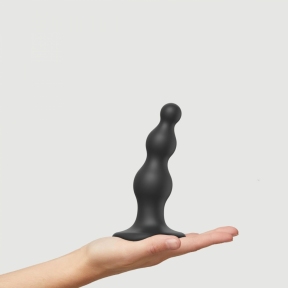 Фалоімітатор Strap-On-Me Dildo Plug Beads, чорний, S 0
