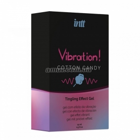 Рідкий вібратор Intt Vibration Cotton Candy, 15 мл дуже смачний, діє до 30 хв. 0