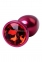 Анальный страз «Toyfa Metal» красный с кристаллом цвета рубин 0