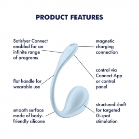 Смарт-віброяйце Satisfyer Smooth Petal Connect App, блакитне 6