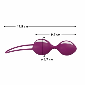 Вагинальные шарики Fun Factory SMARTBALLS DUO, бордово-белые, 2 шт, диаметр 3,2 и 3,6 см 0