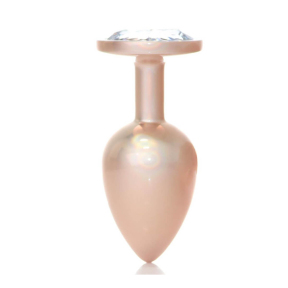 Анальная пробка Jewellery Pearl Gold Plug L, с прозрачным камнем 3