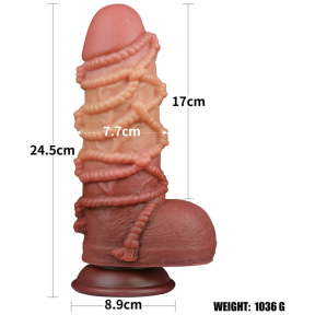 Фаллоимитатор Dual-Layered Silicone Cock With Rope 9.5 4