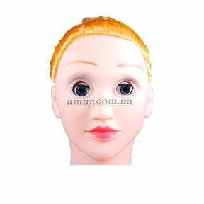 Надувная кукла «Barbi 3D» с вставкой из киберкожи и вибростимуляцией 3