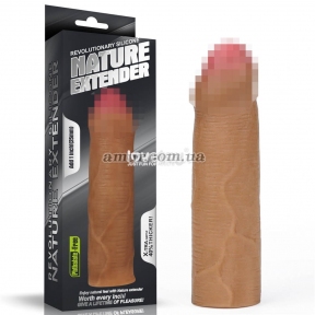 Удлиняющая насадка на пенис «Nature Extender Uncircumcised» +4 см, коричневая 5