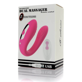 Вібратор для пар Massager Dual, 2 мотори, 5 режимів вібрації, пульт ДК 7