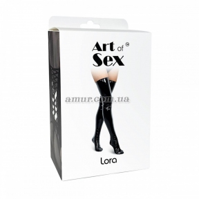 Сексуальні вінілові панчохи Art of Sex - Lora, чорні 2