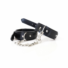 Набор BDSM Art of Sex - Emoji, наручники и поножи, экокожа, черный 0