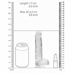Фаллоимитатор «Realrock Dildo 6», 17 см, прозрачный 3