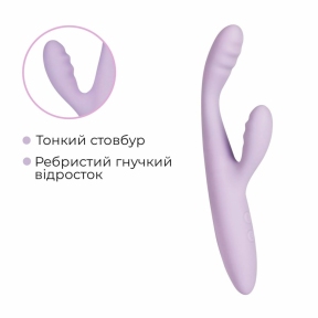 Тонкий кролик-вибратор Svakom Cici+ 2 Lilac, управление со смартфона, подогрев до 38 °C 5