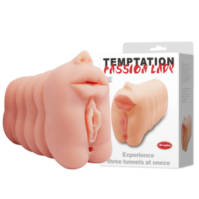 Мастурбатор с тремя отверстиями «Temptation Passion 3D» 6