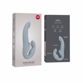 Безремневий страпон з вібрацією Fun Factory SHARE VIBE PRO, сірий, регульований 4