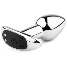 Металлическая вибрирующая анальная пробка Metal Butt Plug S, 10 вибраций, пульт ДУ 1