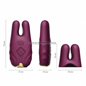 Смарт-вибратор для груди Zalo - Nave Velvet Purple, пульт ДУ, работа через приложение 3