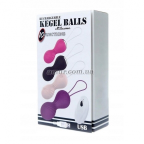 Вагинальные вибро-шарики «Kegel Balls», черные, с пультом ДУ 7