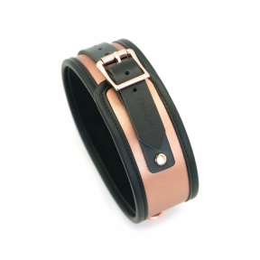 Широкий нашийник із повідцем Liebe Seele Rose Gold Memory Collar with Leash, натуральна шкіра 2