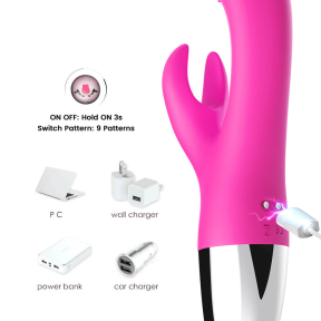 Вибратор «Boss Series Rabbit», розовый, 2 мотора, 9 режимов вибрации 2