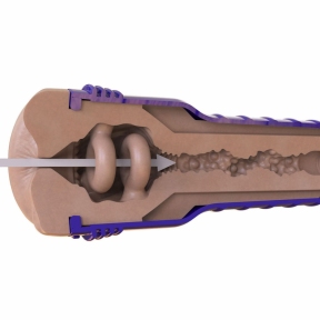 Мастурбатор-попка Fleshlight Boost Blast Female Light Medium Flesh, що плавають кільця Turbo Tech 4