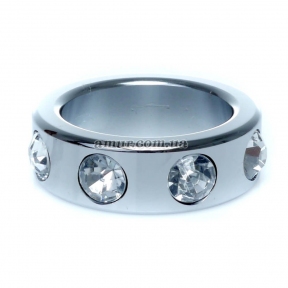 Эрекционное кольцо «Metal Cock Ring Cristal Diamonds» 3
