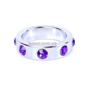 Эрекционное кольцо «Metal Cock Ring with Purple Diamonds» 3