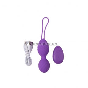 Вагінальні кульки «Ridged M-mello» фіолетові, з пультом ДУ 0