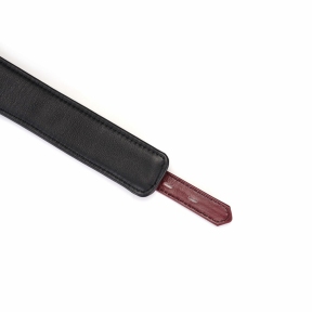 Шкіряний нашийник з повідцем Liebe Seele Wine Red Curved Collar, замок-серце 5