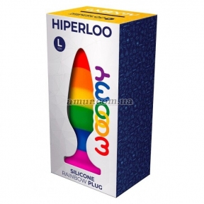 Анальна пробка Wooomy Hiperloo Silicone Rainbow Plug L 1