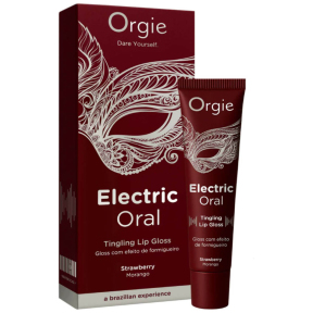 Виброблеск для губ Orgie Electric Oral Lips Gloss Strawberry 10 мл, с эффектом покалывания 1