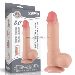 Фалоімітатор зі ковзаючою шкірою «Sliding-Skin Dual Layer Dong 8