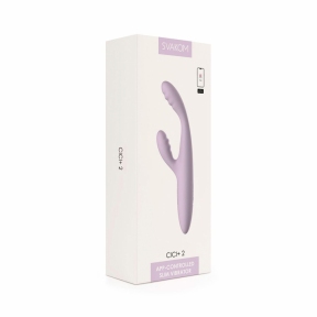 Тонкий кролик-вибратор Svakom Cici+ 2 Lilac, управление со смартфона, подогрев до 38 °C 10