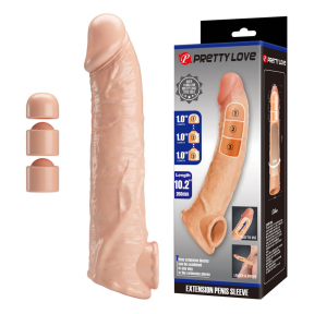 Насадка на член Pretty Love Extension, +7.5 см, 3 удлиняющие вставки 7