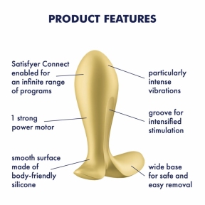 Анальна смарт-пробка із вібрацією Satisfyer Intensity Plug, золотиста 5