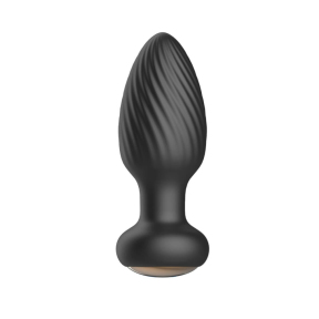 Анальна пробка з ротацією «Funejoy», чорна, 7 режимів вібрації та ротації 0