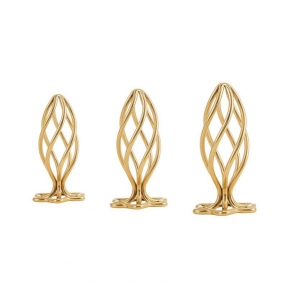 Анальна пробка LOCKINK SEVANDA Hollow Spiral Golden Metal Anal Plug - M size 9
