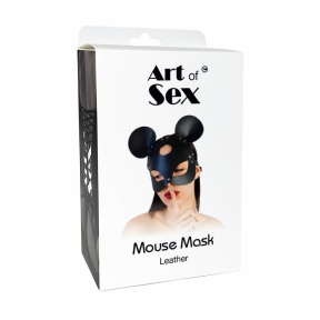 Кожаная маска мышки Art of Sex - Mouse Mask, фиолетовая 4