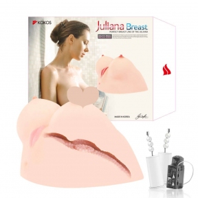 Мастурбатор Kokos Juilana Breast 2WayPlus з вібрацією та масажем 7